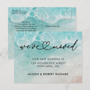 Watercolor Rustic New Address Moving Announcement Postcard