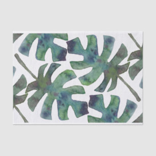 Watercolor Rustic Palm Leaves Tropical Tissue Paper