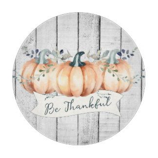 Watercolor Rustic Pumpkins Cutting Board