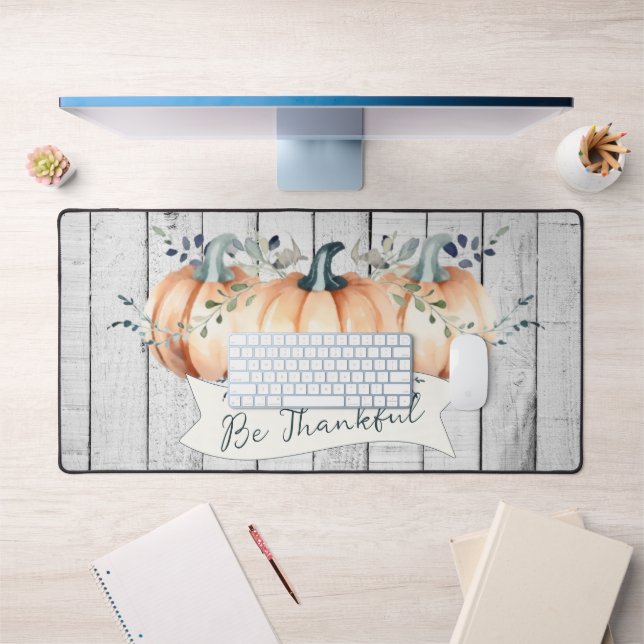 Watercolor Rustic Pumpkins Desk Mat (Office 1)