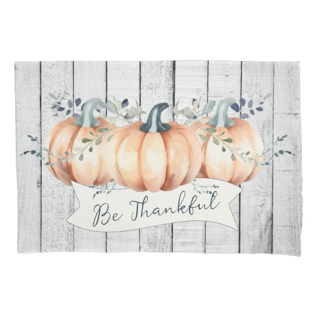 Watercolor Rustic Pumpkins Pillowcase (Front)