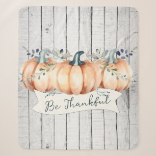 Watercolor Rustic Pumpkins Sherpa Blanket