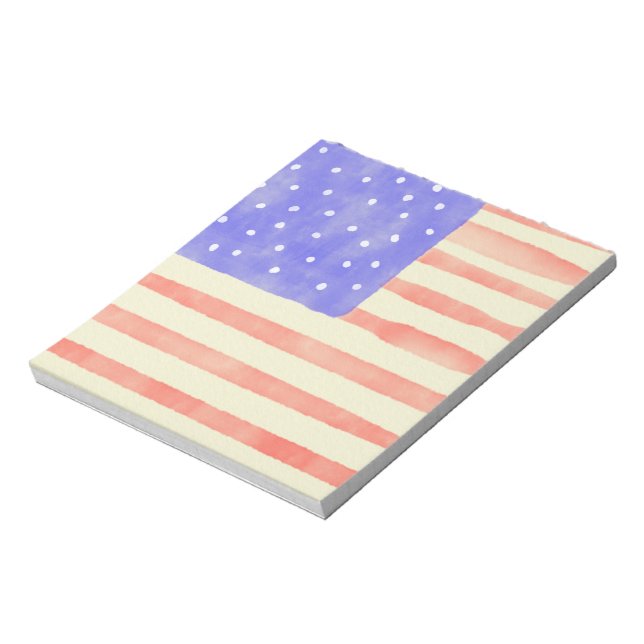 Watercolor rustic USA American flag Notepad (Rotated)