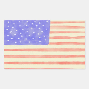 Watercolor rustic USA American flag Sticker