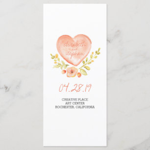 Watercolor rustic wedding programs