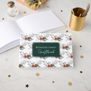 Watercolor Rustic Winter Christmas Holiday Guest Book