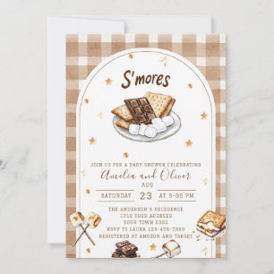 Watercolor S`more to love baby shower Invitation