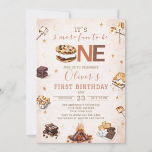 Watercolor S`more to love fall birthday party Invitation