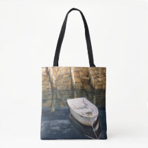 Watercolor Sac fourre-tout côtier du port du Maine