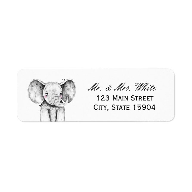 Watercolor Safari | Baby Shower Address (Front)