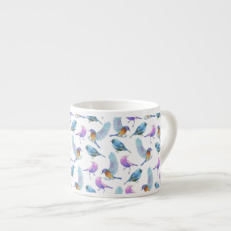 Watercolor Safari: Birds (Customize BG Colour!) Espresso Cup