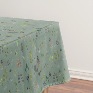 Watercolor Sage Colourful Eucalyptus Leaves Patter Tablecloth
