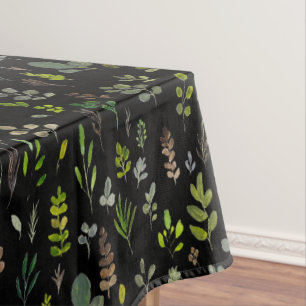 Watercolor Sage Colourful Eucalyptus Leaves Patter Tablecloth