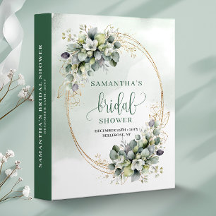 Watercolor Sage Green Bridal Shower Memory Album Binder