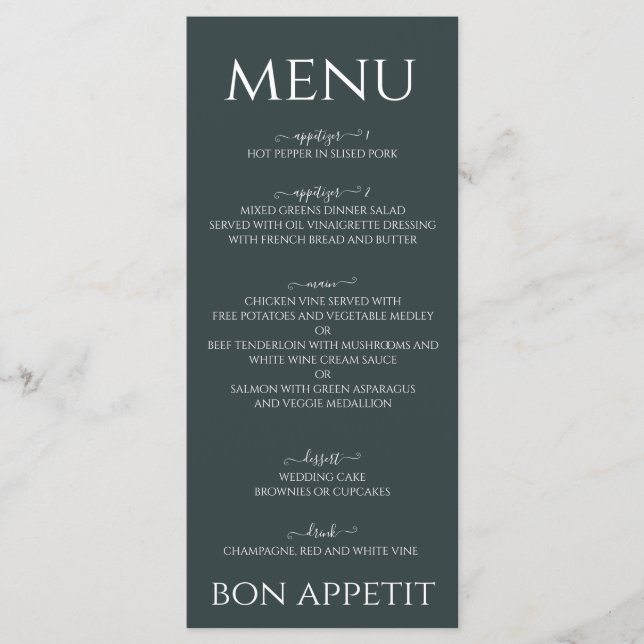 Watercolor sage green eucalyptus menu (Front)
