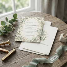 Watercolor Sage Green Eucalyptus Wedding