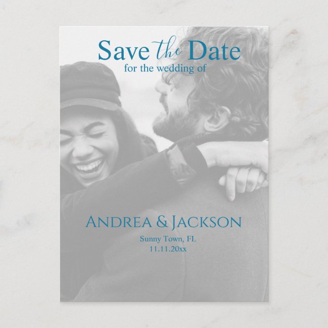 Watercolor Sailboat Save the Date Photo Postcard (Front)