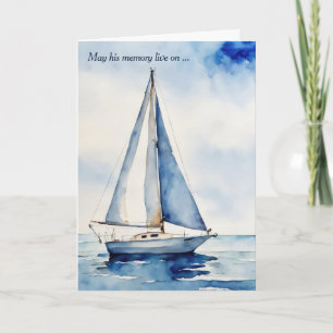 Watercolor Sailboat Sympathy Card