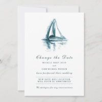 Watercolor Sailing Boat Change the Date Card