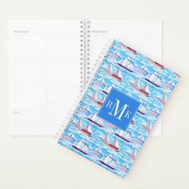 Watercolor Sailing Ships Pattern Planner (Display)