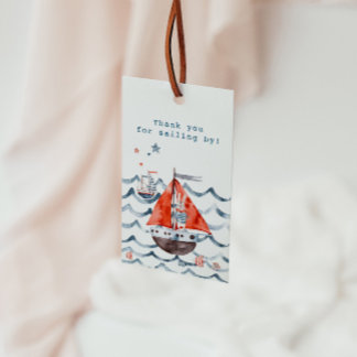 Watercolor Sailor Bunny Nautical Favour Tag