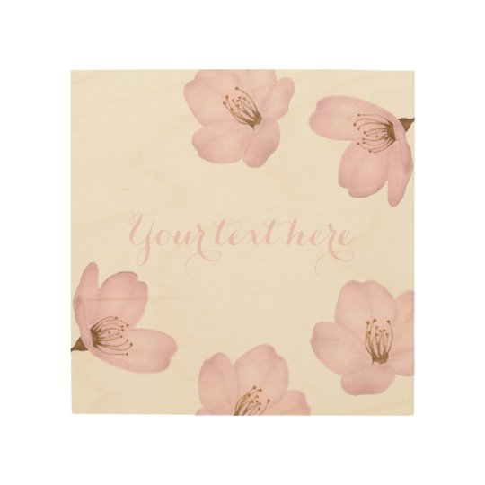 Watercolor Sakura Cherry Blossom Wood Wall Art