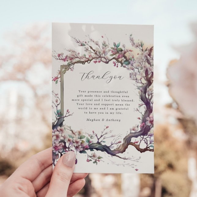 Watercolor Sakura Cherry Flower Thank You Card (Creator Uploaded)