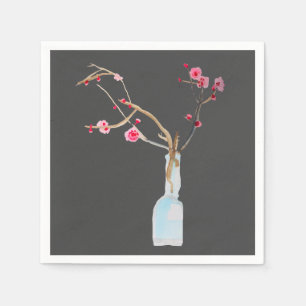 Watercolor sakura pink cherry blossom napkin