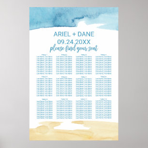 Watercolor Sand and Sea Seating Chart