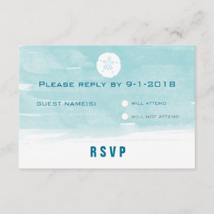 Watercolor Sand Dollar Response Card