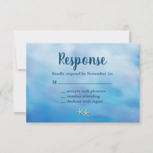 Watercolor Sandy Toes RSVP starfish