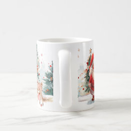 Watercolor Santa and Reindeer Mug