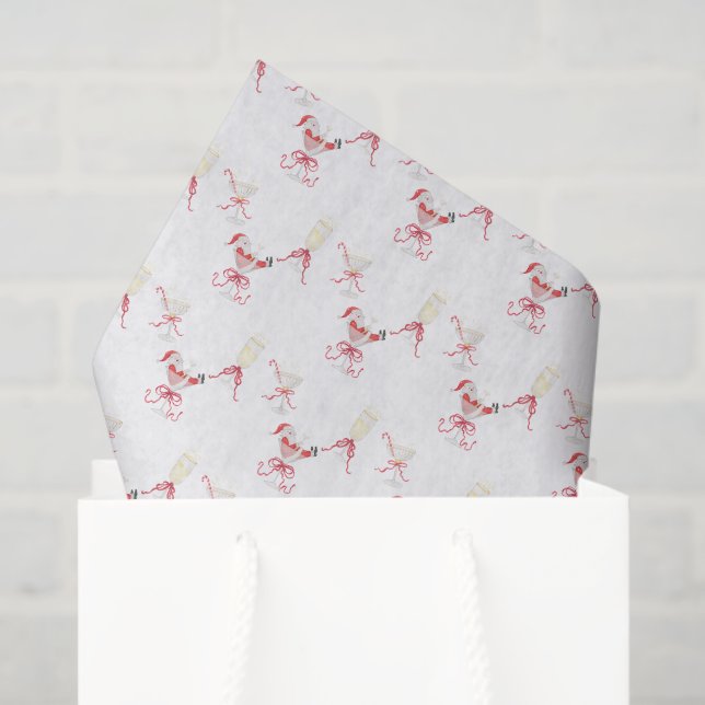 Watercolor Santa Christmas Cocktail Party Tissue Paper (Gift Bag)