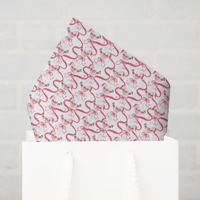 Watercolor Santa Christmas Cocktail Party Tissue Paper (Gift Bag)
