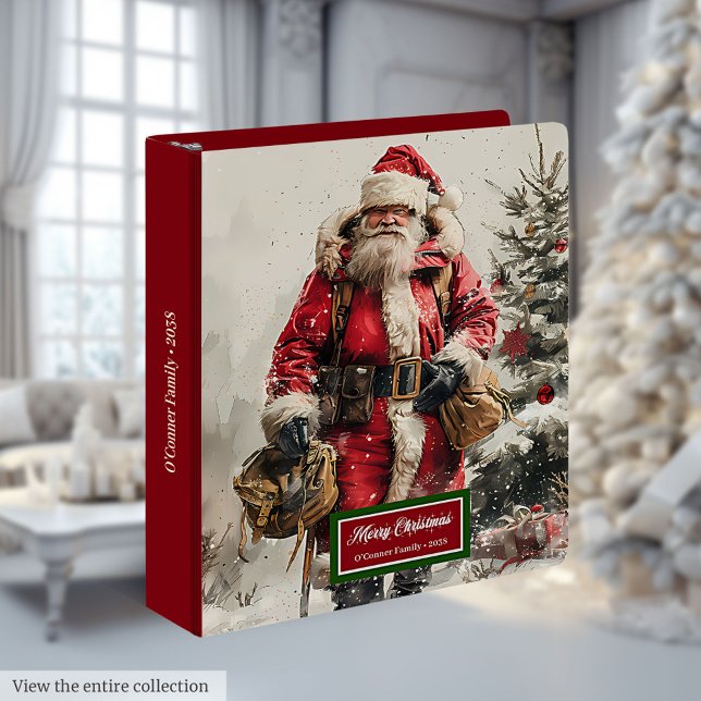 Watercolor Santa Claus Album Trendy Holiday Gift Binder (Watercolor Santa Claus Album Trendy Holiday Gift)