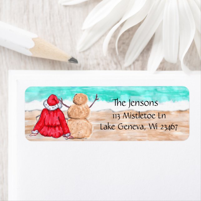 Watercolor Santa Clause and Snowman Snowbird (Insitu)