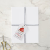 Watercolor Santa hat Christmas Holiday Gift Tags (With Twine)