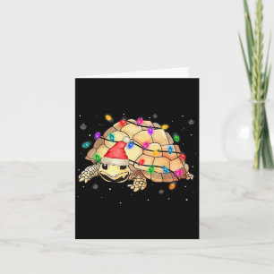 Watercolor Santa Sea Turtle Christmas Lights Ocean Card