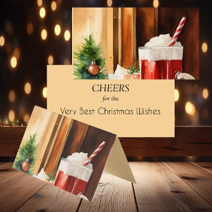 Watercolor Santa's Brew   Christmas Drinks Card