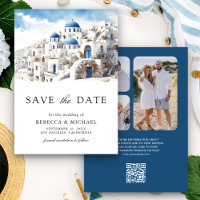 Watercolor Santorini Greece Photo Wedding