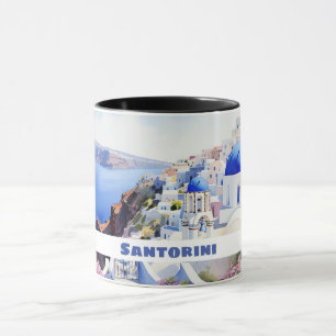Watercolor Santorini Oia  Mug
