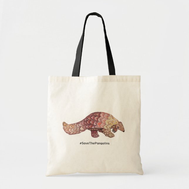 Watercolor Save the Pangolins Tote (Front)