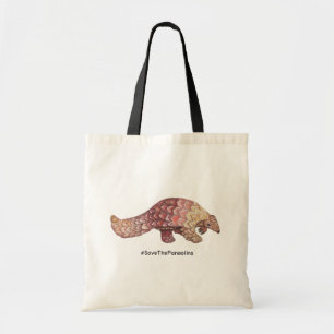 Watercolor Save the Pangolins Tote Bag
