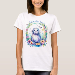 Watercolor Save the Seals T-Shirt