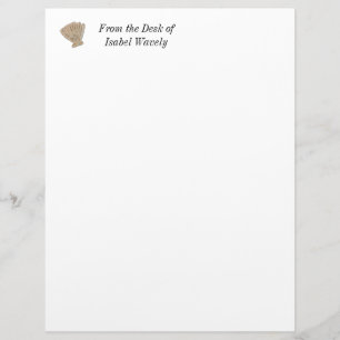 Watercolor Scallop Sea Shell Letterhead