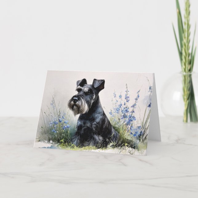 Watercolor Schnauzer Card (Front)