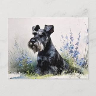 Watercolor Schnauzer Postcard