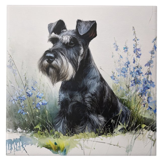 Watercolor Schnauzer Tile (Front)