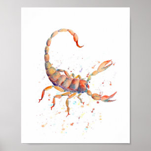 Watercolor Scorpion Poster