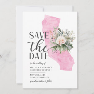 Watercolor Script California Destination Wedding Save The Date